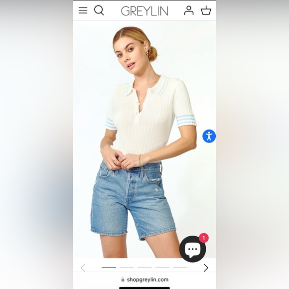 Greylin Bruna Knit Collared Top - Brand New with tags - Picture 4 of 12